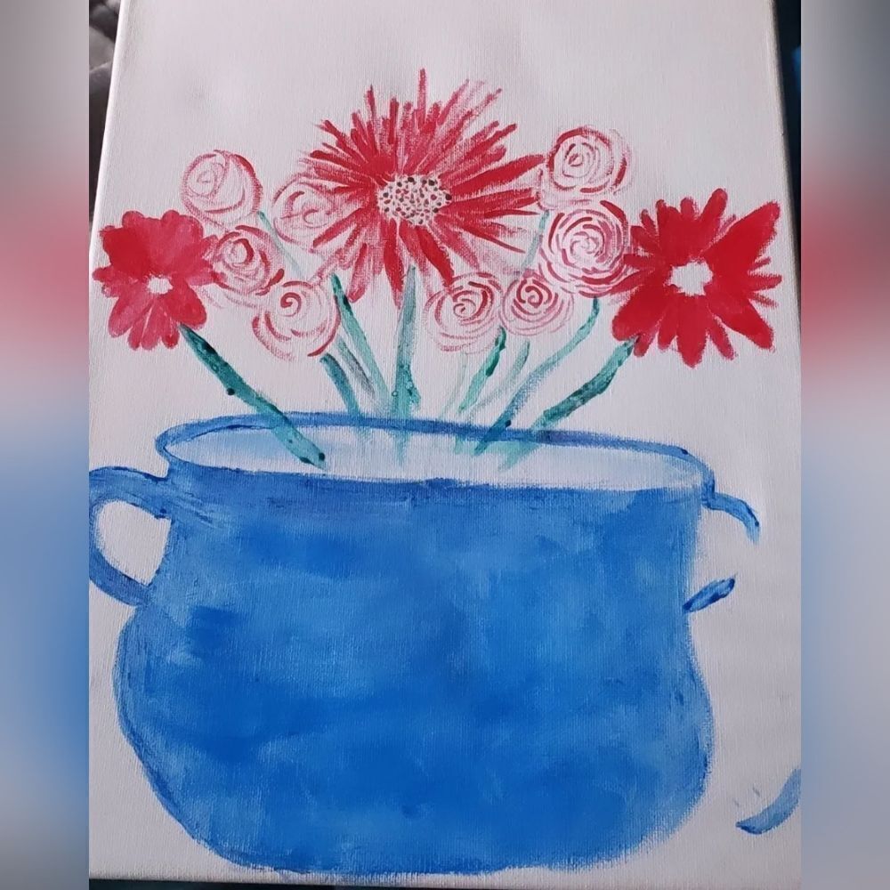 Floral Canvas PaintingβbyβMichLynnβ